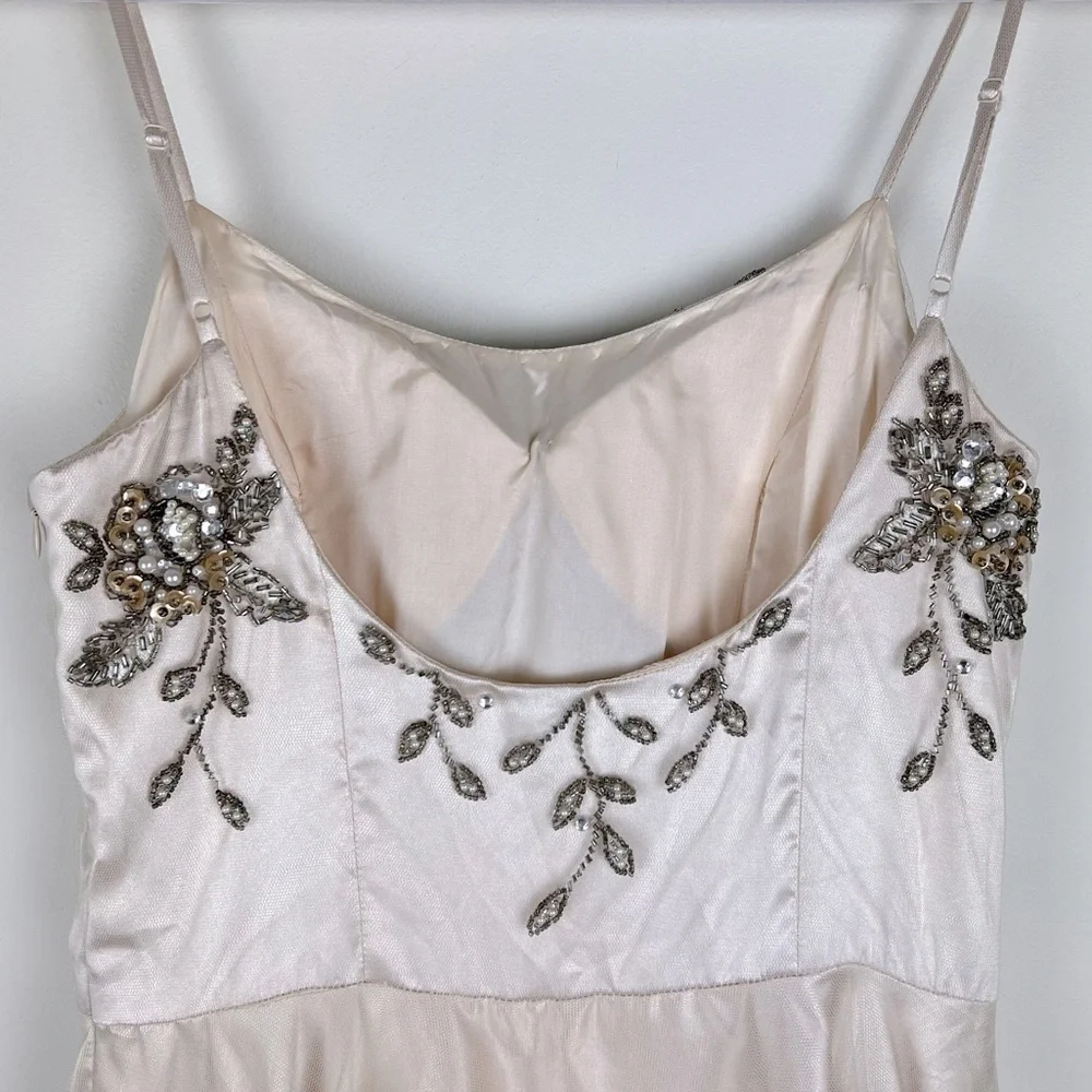 Sue Wong Nocturne Old Hollywood Coquette Fit & Flare Tulle Beaded Midi Dress 8 - Picture 11 of 14